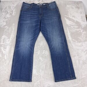 Wrangler Retro Jeans Mens 38x30 Blue Denim Whisker Relaxed Boot Western Workwear